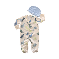 0-3M Cream Dinosaur Fleece Onesie & Beanie - Tiny Tots