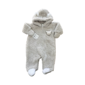 1-3M Grey Bear Fleece Zip Onesie - Woolworths