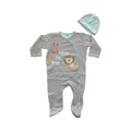 3-6M Black & White Stripe Zoo Babygrow & Beanie - Ackermans