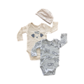 1-3M 3pc Beige & Grey Tractor Set with Beanie - Woolworths