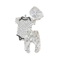 Newborn 3pc Grey & White Bear Set with Bib - Ackermans