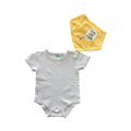 0-3M Beige Bodysuit with Yellow Cool Like Papa Bib - Ackermans / Woolworths