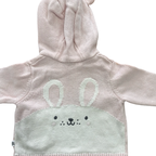 3-6M Pink Bunny Knitted Jersey with Hood - Woolworths