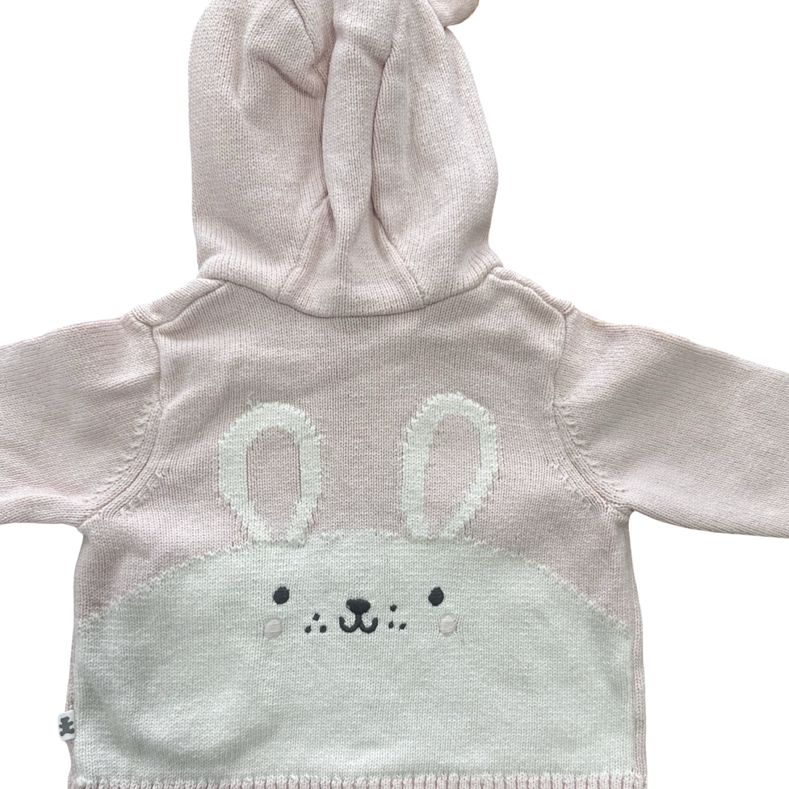 3-6M Pink Bunny Knitted Jersey with Hood - Woolworths