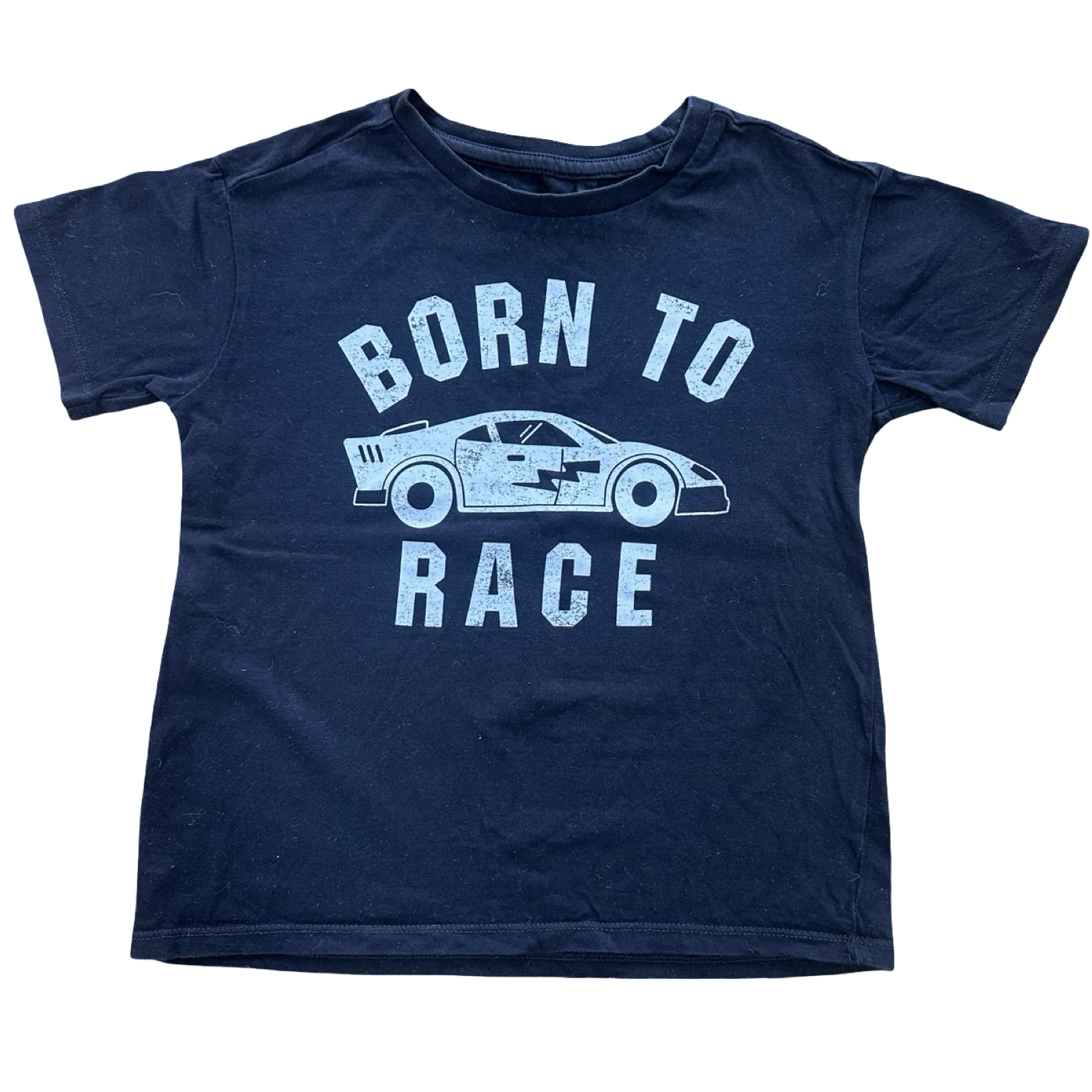 6Y Black Born to Race T-Shirt - Anko