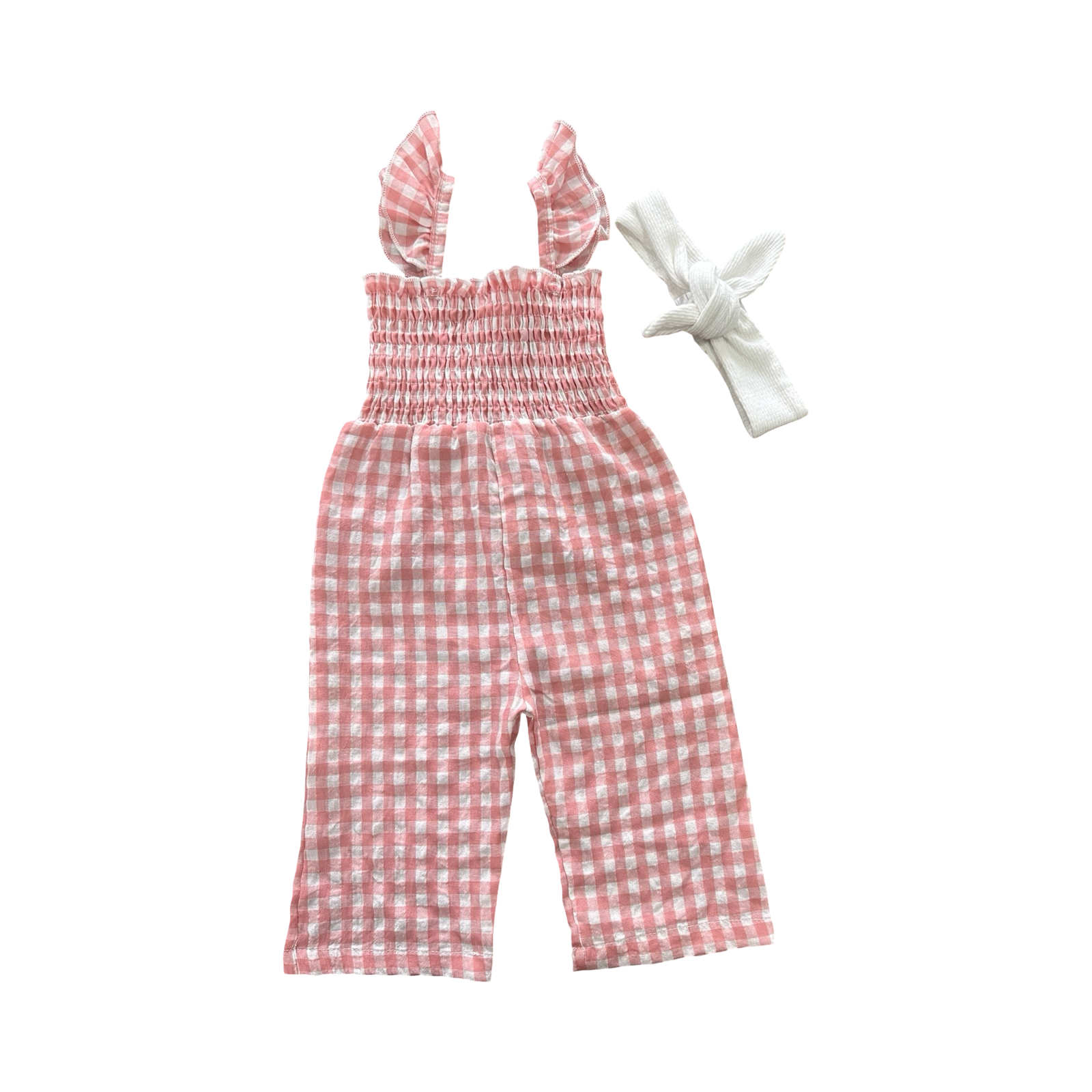 6-12M Peach & White Bodysuit with White Headband