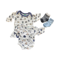 Tiny Baby 2pc Doggie Bodysuits + 2 Pairs Socks - Ackermans