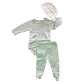 0-3M 3pc White & Green Be Kind Set - Cuddlesome & Ackermans