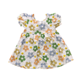 3-4Y White Cotton Floral Dress