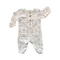 3-6M White & Grey Star Bodysuit with Buttons - Clicks