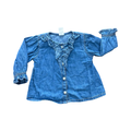 4-6M Denim Buttoned Top with Frills - H & M