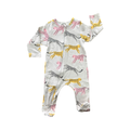 3-6M Cream Leopard Zipper Babygrow - Keedo