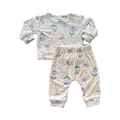 0-3M 2pc Pink Floral Fleece Set - Tiny Tots