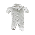Newborn Grey Polka Dot Fleece Onesie with Zip and Peter Pan Collar - Woolworths