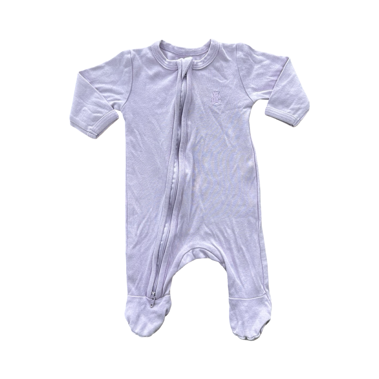 Newborn - Purple Cotton Zipper Babygrow - Woolworths