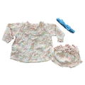1-3M 2pc Pink Floral Cotton Set with Bloomer & Headband - Woolworths