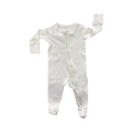 0-3M White Waffle Zipper Babygrow - Cotton On