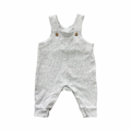 0-3M Grey Melange Cotton Dungaree - Cotton on