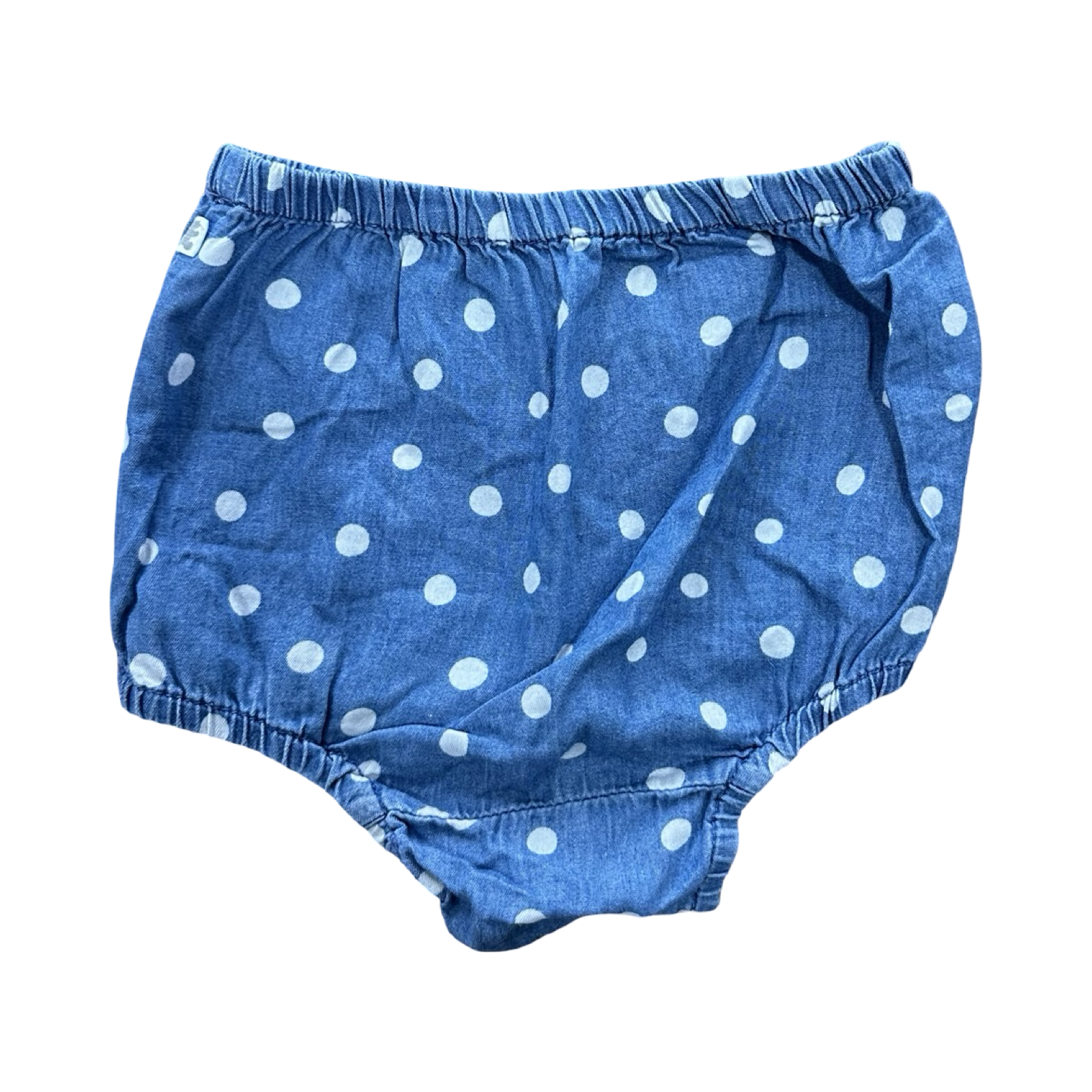 6-12M Denim Polkadot Chambray Bloomer - Woolworths