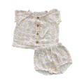 6-12M White & Pink Daisy Cotton 2pc Set - Keedo