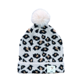 12-24M Leopard Knitted Beanie with Pom Pom - Ackermans
