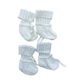 Size 1 2pc White & Grey Knitted Booties