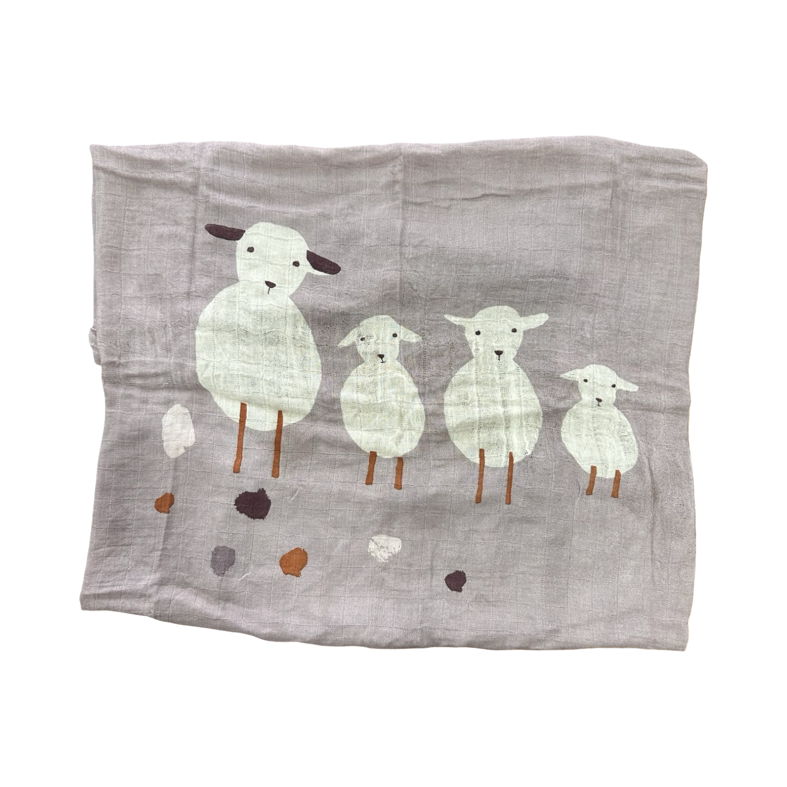 Mauve Sheep Muslin Blanket - Laessig Germany