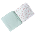 2pc Light Green & White Floral Cotton Swaddle Blanket Set - Snuggletime