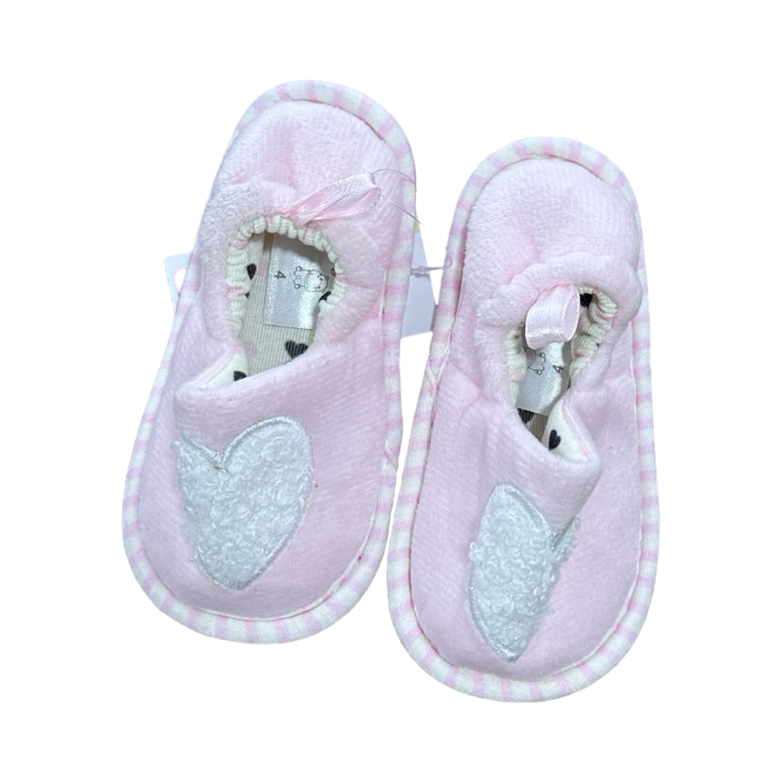 Size 4 Pink & White Girl Slippers - Tiny Tots