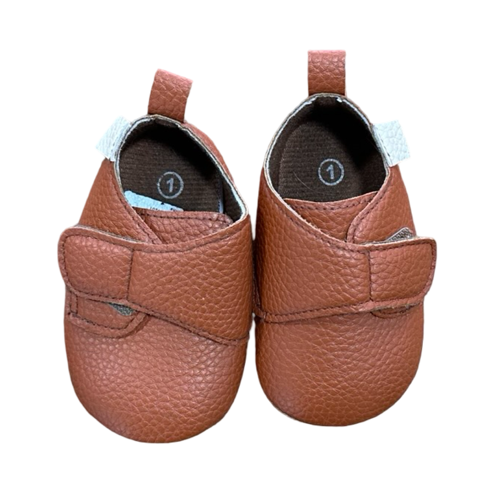 Size 1 Brown Pleather Shoes