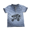 4Y Blue Washed Look Let's Go Surfing T-Shirt - Woolworths