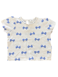 6-9M White & Blue Bow Top - H & M