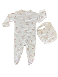 3-6M White Dear & Bunny Babygrows & Bib - Woolworths