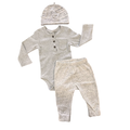 6-12M Grey 3pc Bodysuit & Jogger Set with Beanie - Clicks / LC Waikiki