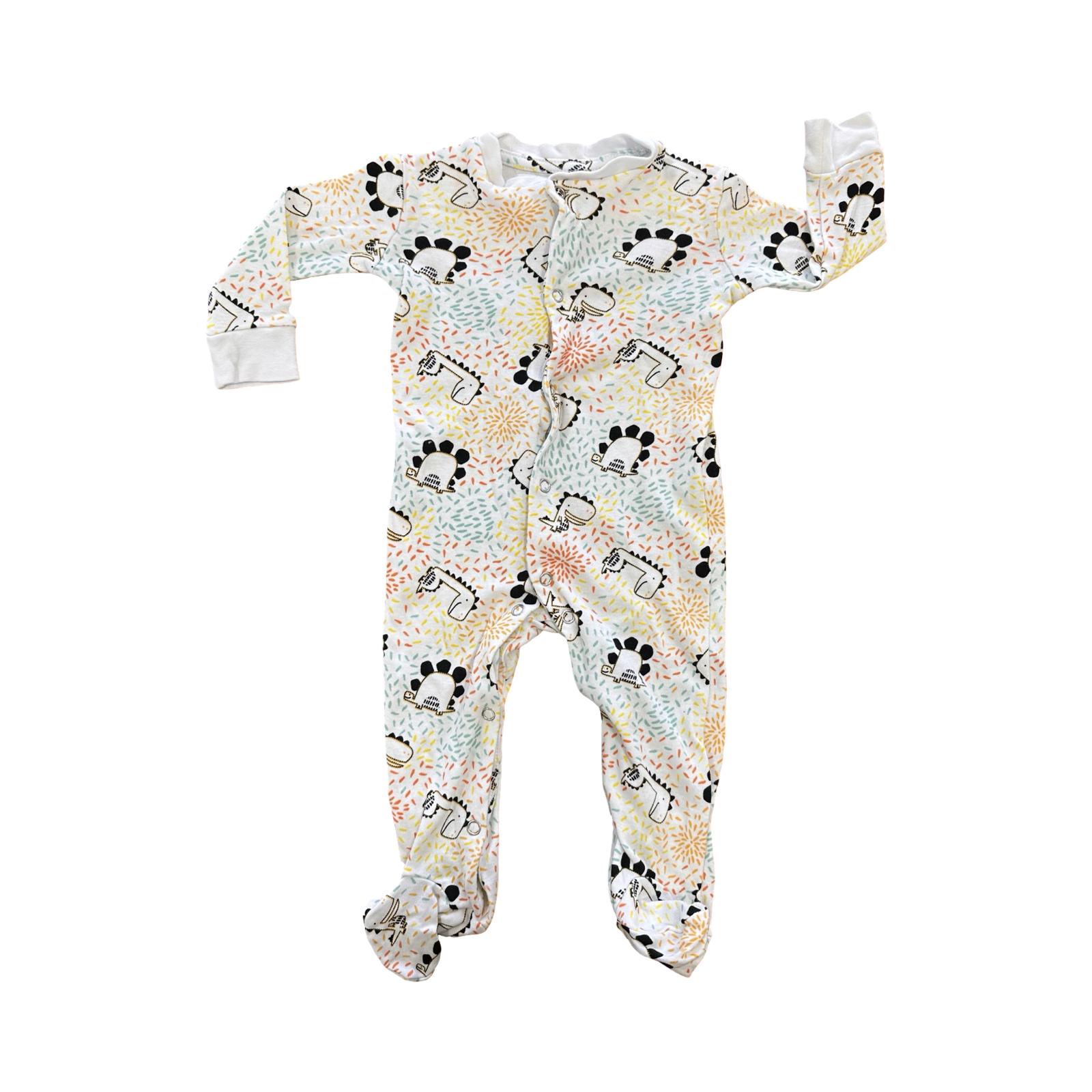 0-3M Multicolour Dinosaur Snapper Onesie - Mr Price