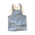3-6M 2pc Chambray Dungaree Dress & White Sleeveless Bodysuit - Tiny Tots