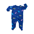 1-3M Blue Cotton Dinosaur Snapper Babygrow - Woolworths