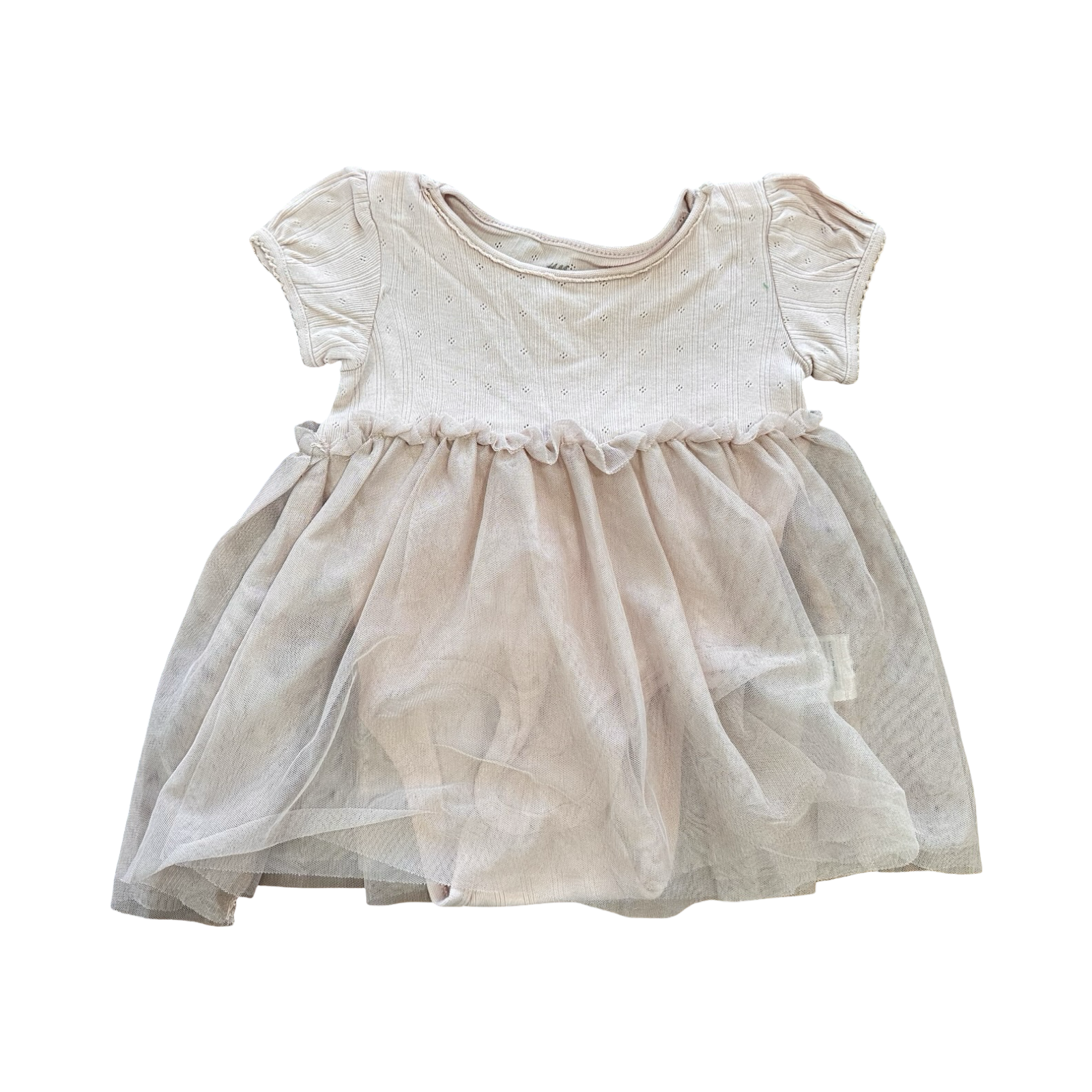 6-9M Dusty Pink Cotton & Tulle Dress - H & M