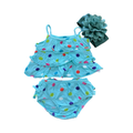 3-6M 2pc Blue Multicolour Polkadot Frill Summer Set with Headband - Baby Gap