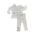 9-12 2pc Petite Set with Peter Pan Frill Collar Top - Nutmeg