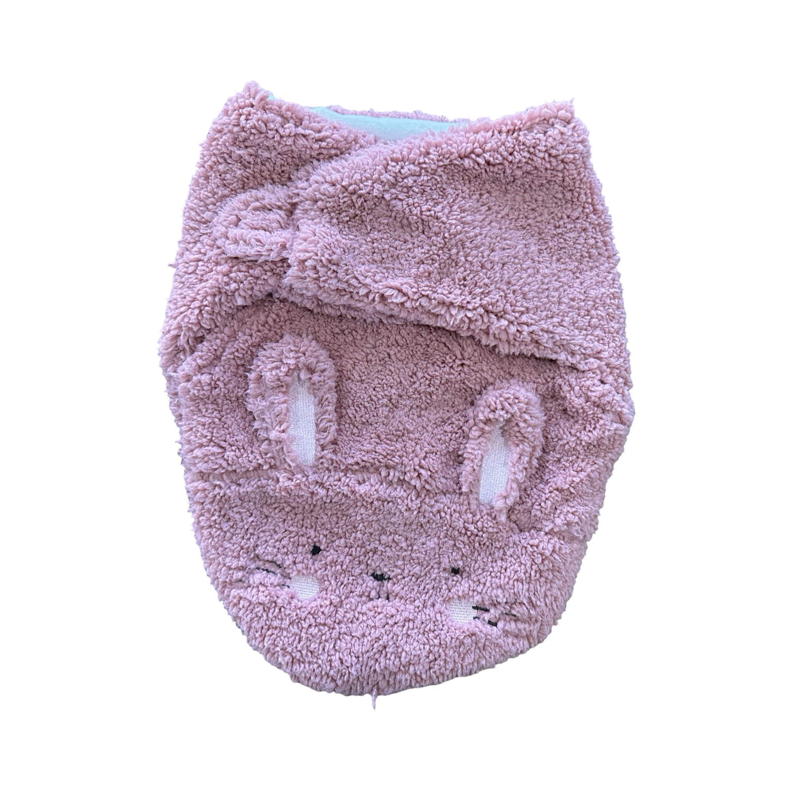 One Size Pink Bear Fleece Bunny Swaddle Wrap - Woolworths