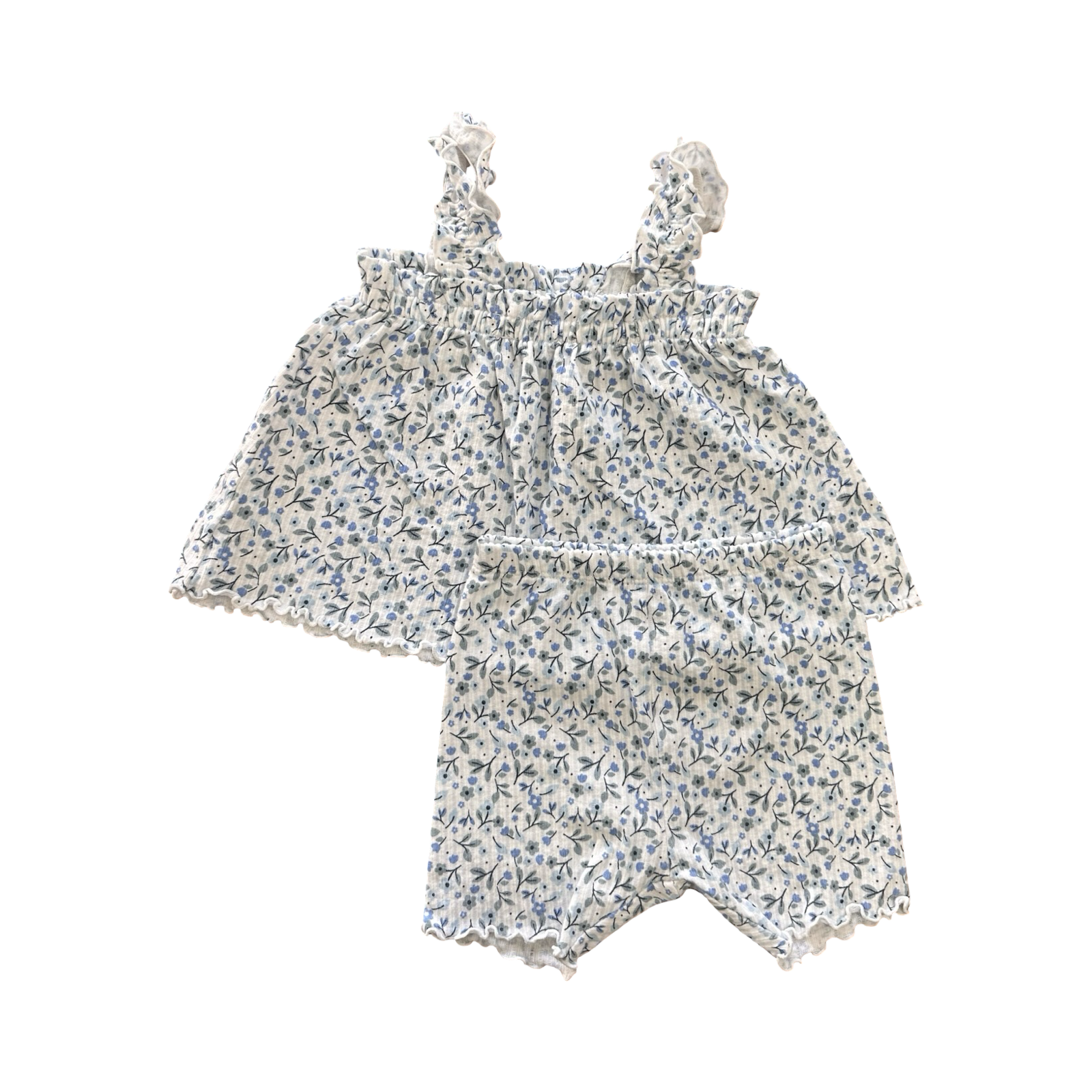 6-12M Blue & White Floral Summer Set - Woolworths