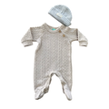 Newborn Beige Knitted Onesie with Grey Beanie - Ackermans