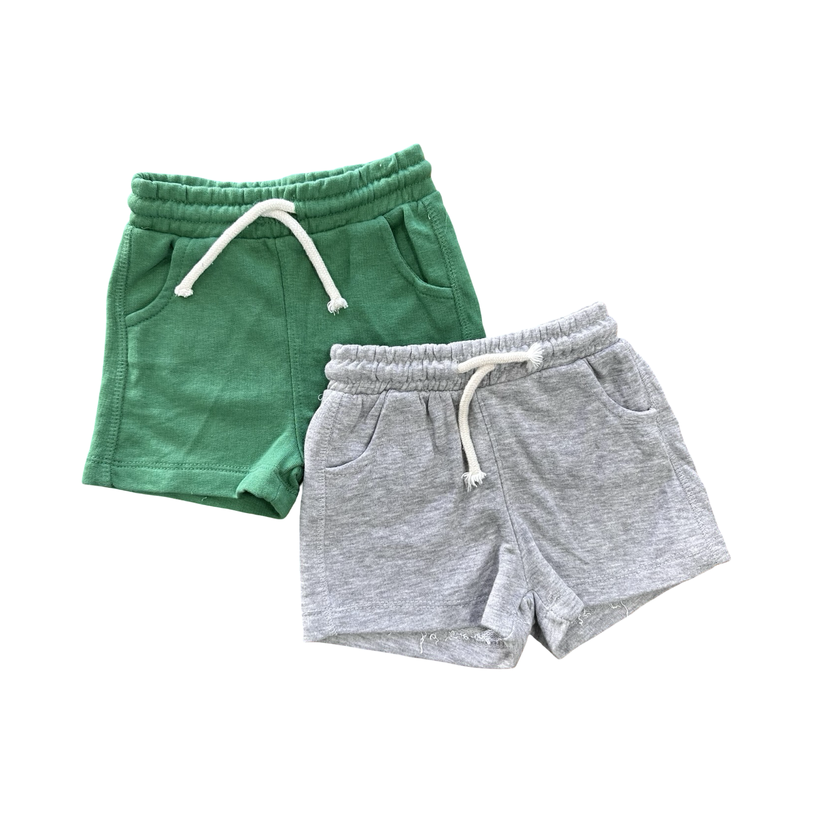6-8M 2pc Green & Grey Shorts - Lefties Baby