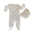 3-6M Dear & Bunny Peach Snapper Babygrow with Bib - Woolworths