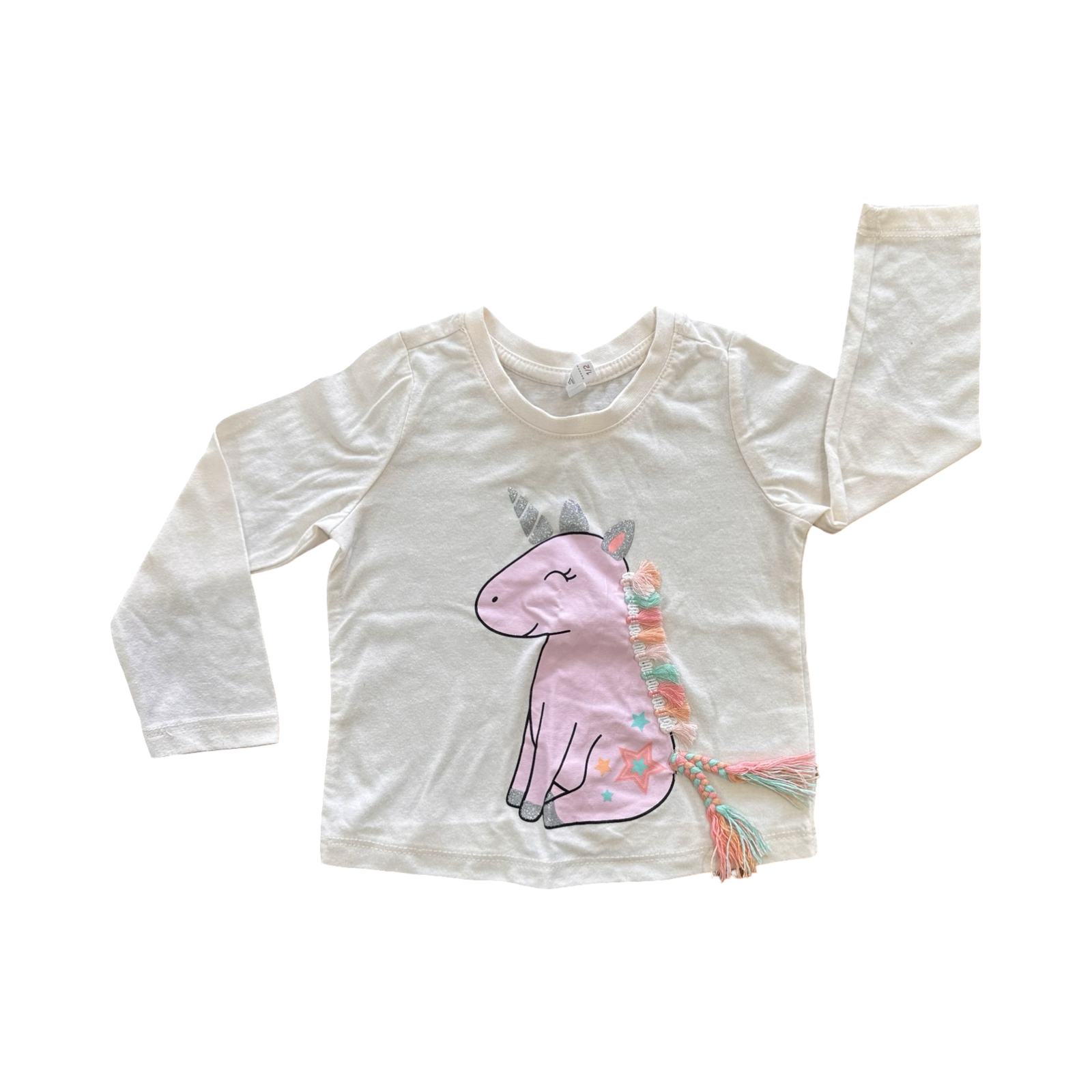 1-2Y Cream Unicorn Top - Real Kids