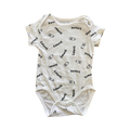 3-6M White & Black Yummy Bodysuit - fox & bunny
