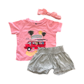 6-12M Pink & Green 2pc Go Chase Possibilities Set with Headband - Woolworths / Babies & more