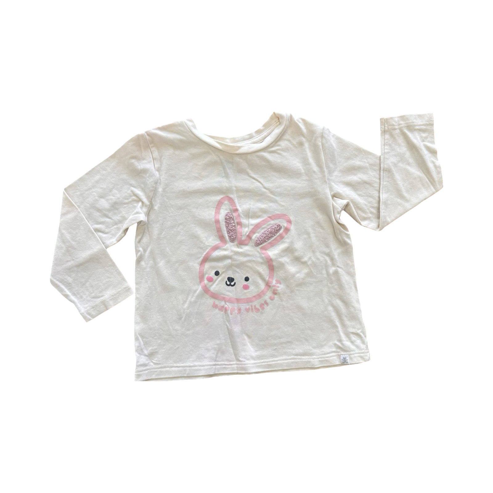 12-18M Pink Bunny Happy Vibes Only Bunny Long Sleeve T-Shirt - Woolworths
