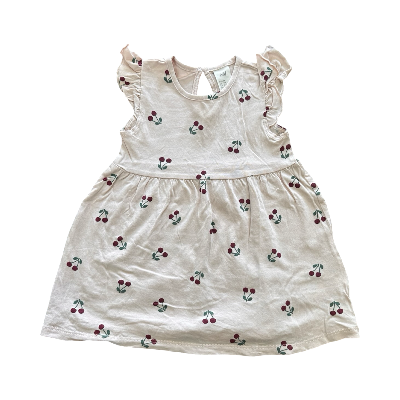 6-9M Pink Cherry Cotton Dress - H & M